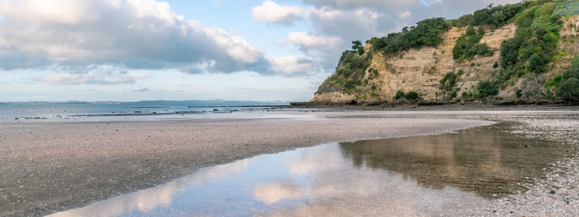 An amazing shot of a beautiful sandy beach